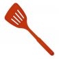 Preview: Küchenhelfer Schlitzwender schräg aus Silikon 31 cm rot